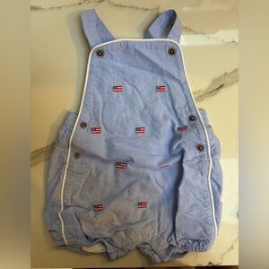 Janie and Jack BABY EMBROIDERED FLAG OVERALL